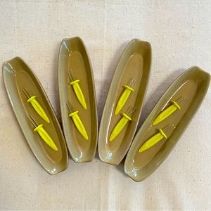Set of 4 Vintage MCM Corn on the Cob Trays